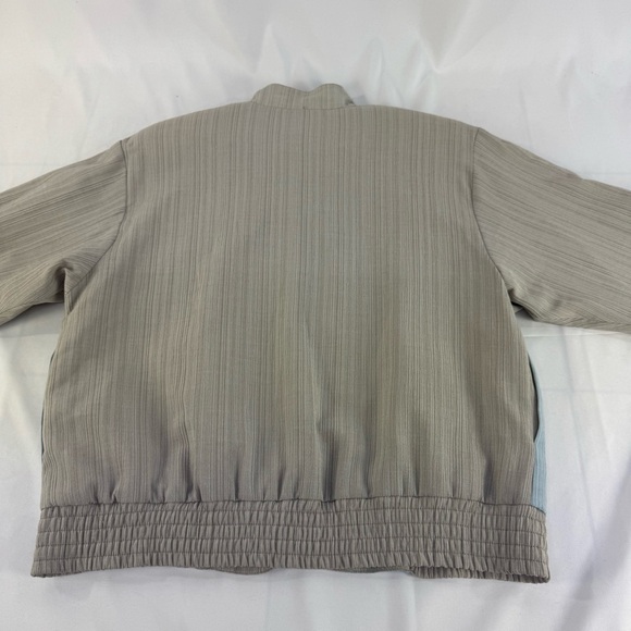 Vintage Joyce Petite 1980s pink, blue and beige zippered geometric top medium - Picture 15 of 16